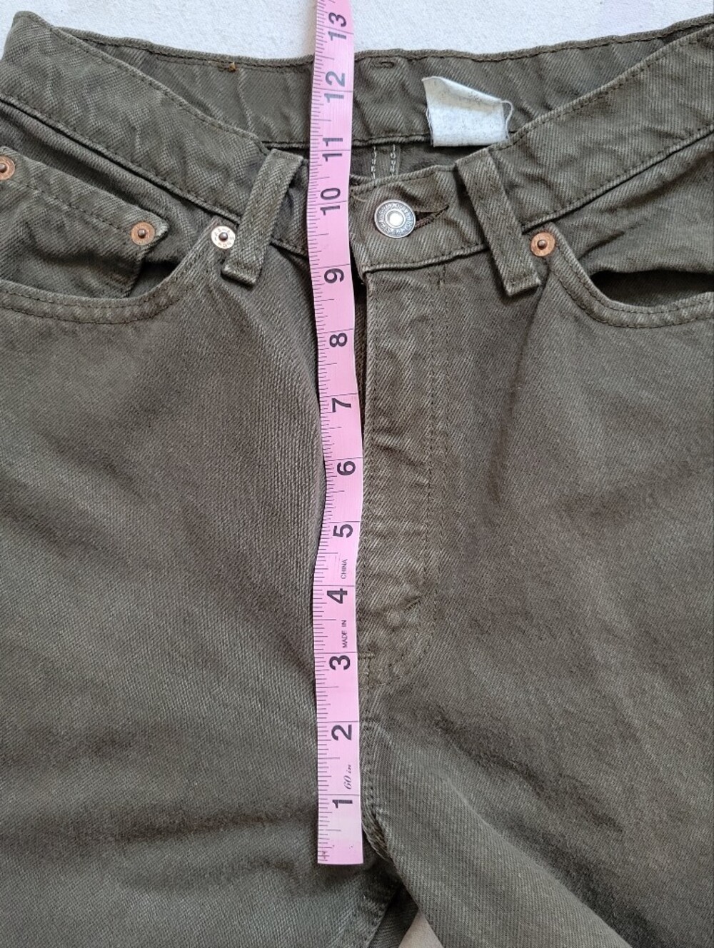Vintage Levi's 512 Slim Fit Tapered Green Jeans Size 7 Short - Picture 5 of 8